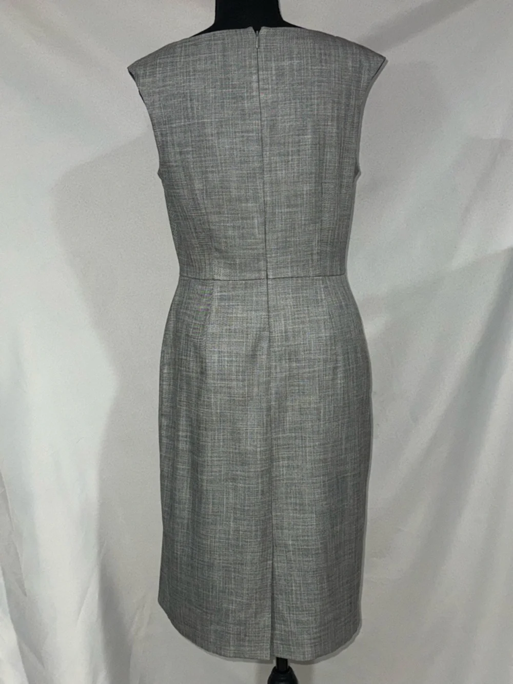 Ann Taylor Gray Plaid Midi Sheath Dress - Picture 2 of 8